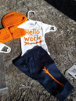 Hello World going home newborn outfit