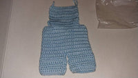 Baby romper, crochet, light blue