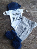 Hello World going home newborn set