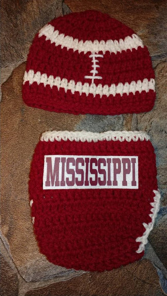 Mississippi football inspired newborn set