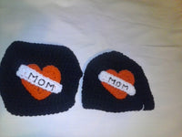 I LOVE MOM tattoo inspired hat and diaper cover set