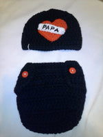 I LOVE PAPA tattoo inspired diaper set