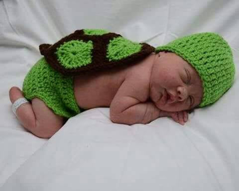 Turtle newborn diaper set, photography prop