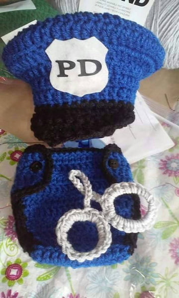 Policemen newborn diaper set, photography prop