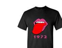 Tongue out EST 1972 black t-shirt